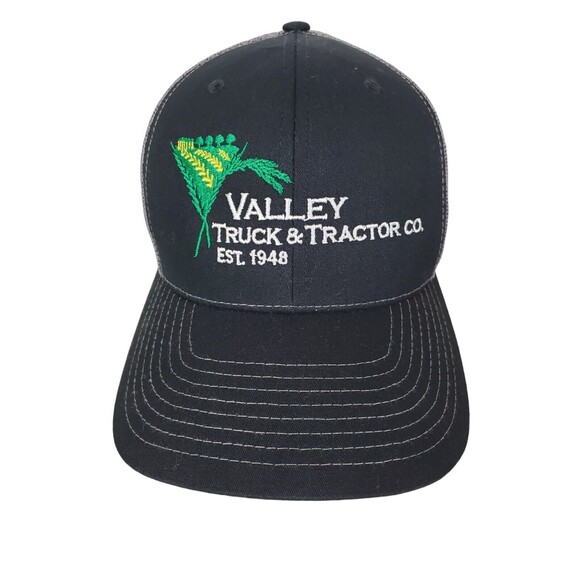 Trucker Hat Cap Mesh Snapback Valley Truck & Tractor Co Black Logo Ag Fishing - Picture 9 of 14